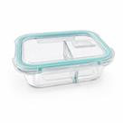 Pote de Vidro Hermético 640ml com 2 Compartimentos e Tampa com Travas