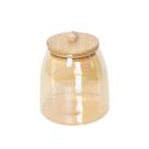 Pote De Vidro Hermético Âmbar Com Tampa Bambu 950ml