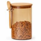 Pote de Vidro Hermético Borossilicato Redondo Âmbar C/Colher 850ml Mantimentos Grãos Decoração Cozinha