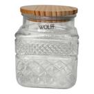 Pote de Vidro Hermético com Tampa em Madeira 1,2L Wolff Pote de Vidro Hermético com Tampa em Madeira 1,2L Wolff