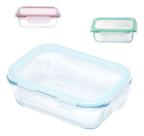 Pote de Vidro Hermético Marmita 1040ml Microondas Retangular