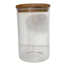 Pote de Vidro Hermético Para Mantimentos Com Tampa de Bambu 800ml Wolff