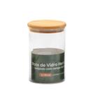 Pote de Vidro Hermético Tampa Bambu 1100ml Para Cozinha