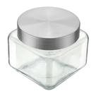Pote de Vidro Invicta Quadrado com Tampa Inox 800ml
