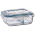 Pote de Vidro Marmita Hermético c/ Divisória Super Vedação 1040ml