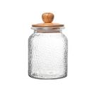 Pote de Vidro Martelado com Tampa de Bambu 640ml Pote de Vidro Martelado com Tampa de Bambu 640ml
