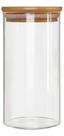 Pote De Vidro Para Mantimentos Com Tampa De Bambu 800ml
