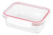 Pote De Vidro Plasvale Retangular Hermetrica 640ml 4 Travas