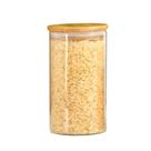 Pote De Vidro Porta Mantimentos Hermético Com Tampa De Bambu 770ml - Plasvale Marrom