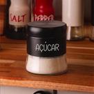 Pote de Vidro Preto Versatile (400 ml) Açúcar