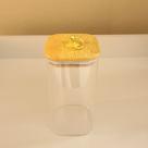 Pote de Vidro QUADRADO ARGOLA M 700ml Tampa Bambu Porta Mantimentos Resistente