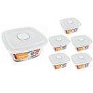 Pote De Vidro Quadrado Marinex Facilita Vap C/ Tampa 2L 5Un