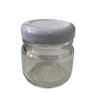 Pote de Vidro Redondo 40ml c/ tampa de metal branca - KIT COM 24UND Pote de Vidro Redondo 40ml c/ tampa de metal branca - KIT COM 24UND
