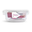 Pote de Vidro Redondo Hermético Marmita Tampa Plástico Alimentos 620ml