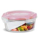 Pote de Vidro Redondo Hermético Marmita Tampa Plástico Alimentos 950ml