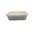 Pote de Vidro Retangular com Tampa 1L Natural - Vitazza
