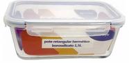 Pote De Vidro Retangular Hermetico Marmita 1500 Ml - Mimo