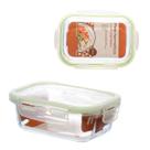 Pote De Vidro Retangular Tampa Hermética Marmita 400ML