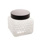 Pote de Vidro Tampa Preta Colméia 13x13cm 1,3l - Rojemac