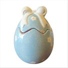 Pote Decorado Ovo Azul Laço Bomboniere Páscoa Doce Balinha