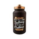 Pote Decorativo de Vidro com Tampa Metal Preto e Rose Gold 1L Royal Decor