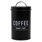 Pote Decorativo Multiuso Aço Galvanizado Com Tampa Preto Para Café