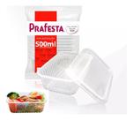 Pote Descartável 500ml Kit Com 48Unidades Marmita Freezer Microondas Transparente