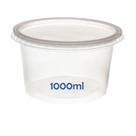 Pote Descartável Redondo Tampa Transparente 1000ml 20Unidade