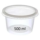 Pote Descartável Redondo Tampa Transparente 500ml 25 Unidade