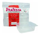 Pote Descartavel Retangular 500 Ml Freezer Microondas Marmita - 24 Unidades