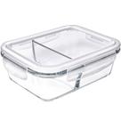 Pote Em Vidro 1000 ml Borossilicato Com Vedação e Divisoria Para Microondas - Mimo Style