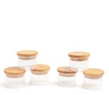 Pote Em Vidro De Bambu Circular 110Ml Pote Em Vidro De Bambu Circular 110Ml