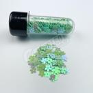 Pote Fimo Fatiado Flor Verde Brilho Lantejoula - 15 gramas