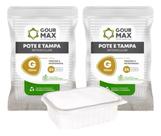 Pote gour max retangular 750 ml com 24 unidades Pote gour max retangular 750 ml com 24 unidades