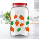 Pote Grande 3,6 Litros Com Tampa de Rosca - Estampa MORANGO - Porta Mantimento Alimento Decorado Organizador - PANAMI