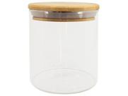 Pote Guarda Petisco Pets Vidro com Tampa de Bambu 500ML