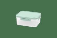 Pote Hermético 1,1 L Retangular Plástico Cor Verde Soft Linha Hug Coza