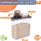 Pote Hermético 3L Com Dosador Organizador Multiuso Dispenser para Cereais, Grãos e Armazenamento de Alimentos Pote Hermético 3L Com Dosador Organizador Multiuso Dispenser para Cereais, Grãos e Armazenamento de Alimentos
