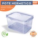 Pote Hermético 4 Litros Empilhável Transparente com Escorredor 4 Trava Perfeito Para Frutas Verduras