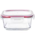 Pote Hermetico 520ml 13,7x13,7x6,9cm Quadrado Vidro Borossilicato Com Tampa