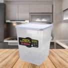 Pote Hermético 5kg Arroz Capacidade 8,0L Tampa Branca Empilháveis Retangular Tampa Trava