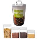 Pote Hermético Acrílico Redondo Médio 600ml Cor Branco