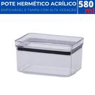 Pote Hermético Acrílico Retangular Lumini Empilhável 580ml