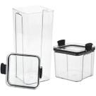 Pote Hermetico Acrilico Transparente Kit 2 Unidades Tampa Veda Trava Multiuso Cozinha Alimento Armario Organiza Empilhavel Resistente Utilidades