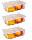 Pote Hermético Caixa 4 Litros Retangular Resistente Cor Transparente - Kit 03
