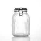 Pote Hermetico Canelado Trava Aço Preto Vidro 2000ml Ruvolo Pote Hermetico Canelado Trava Aço Preto Vidro 2000ml Ruvolo