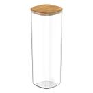 Pote Hermético Com Tampa de Bambu Quadrado 2L Keep Transparente - Ou Pote Hermético Com Tampa de Bambu Quadrado 2L Keep Transparente - Ou