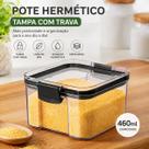 Pote Hermético com Trava Resistente 460 ml Tampa com Trava Antivazamento Livre de BPA Armazenamento de Alimentos e Organização da Cozinha. Opção