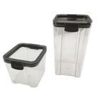 Pote Hermetico Conserva Veda Kit 2 Unidades Tampa Acrilico Transparente Armazenamento Alimento Tempero Cozinha Armario Organizaçao Resistente Multius