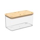 Pote Hermético Cristal com Tampa em Bambu 1,3L linha Modo Coza